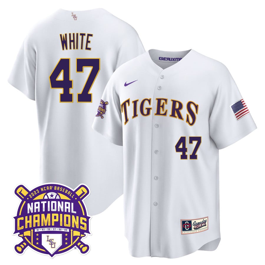 Custom NCAA Baseball Jersey LSU Tigers Name and Number College Gold Elite