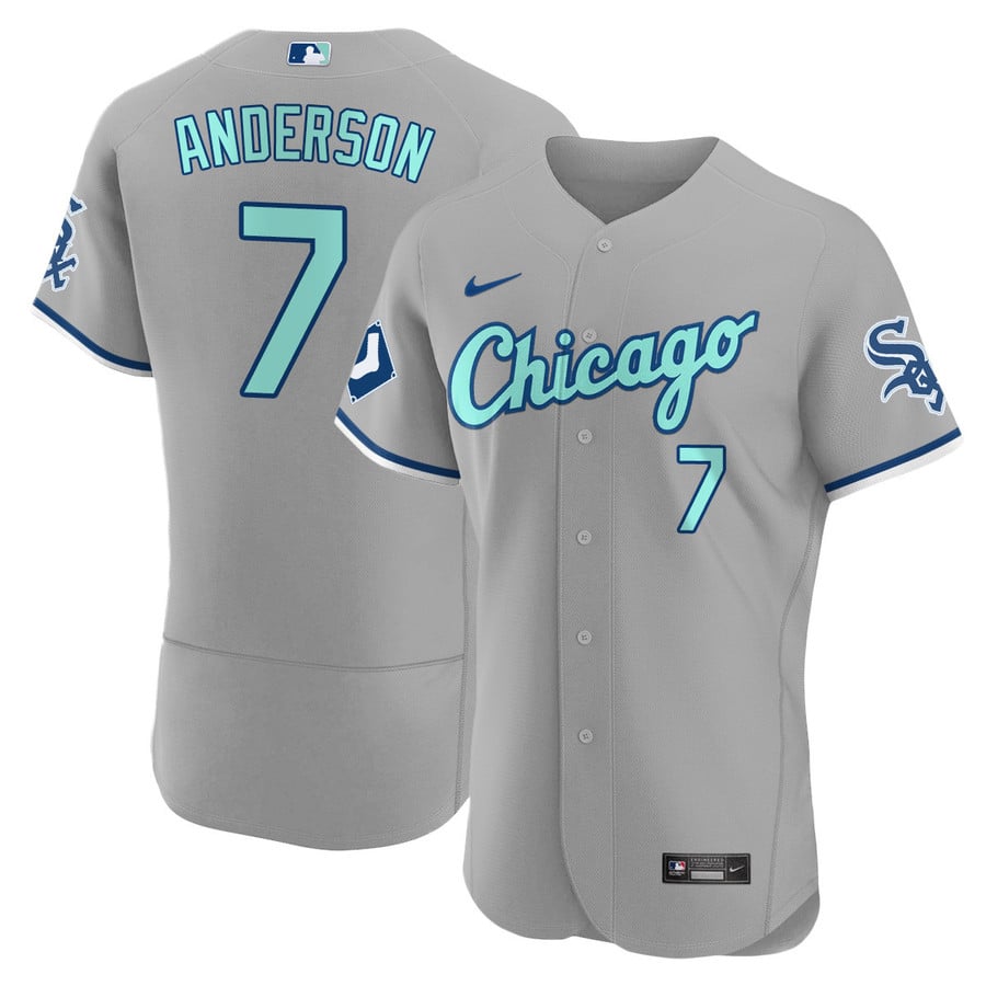 Men's Majestic Chicago Cubs Customized Grey Road Flex Base Authentic  Collection MLB Jersey