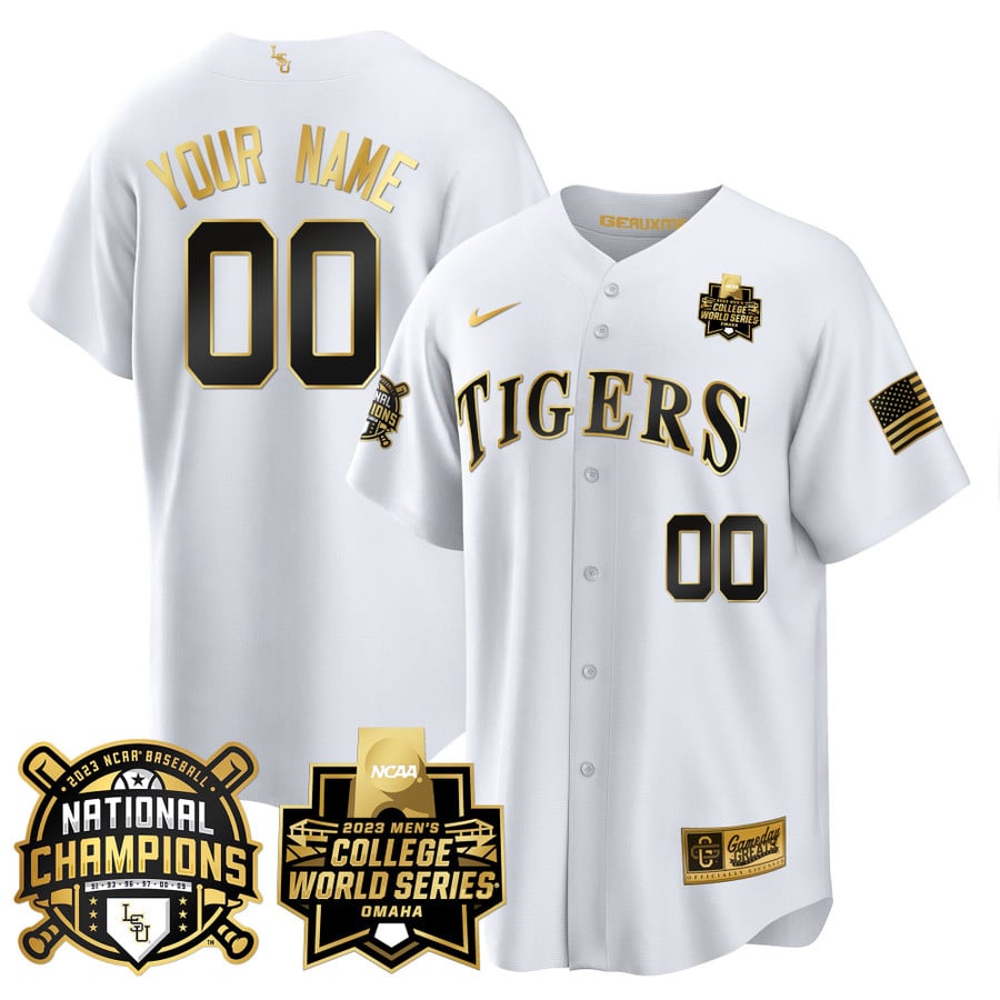 LSU Tigers 2023 National Champions Gold Cool Custom Jersey V3 - All  Stitched - Vgear