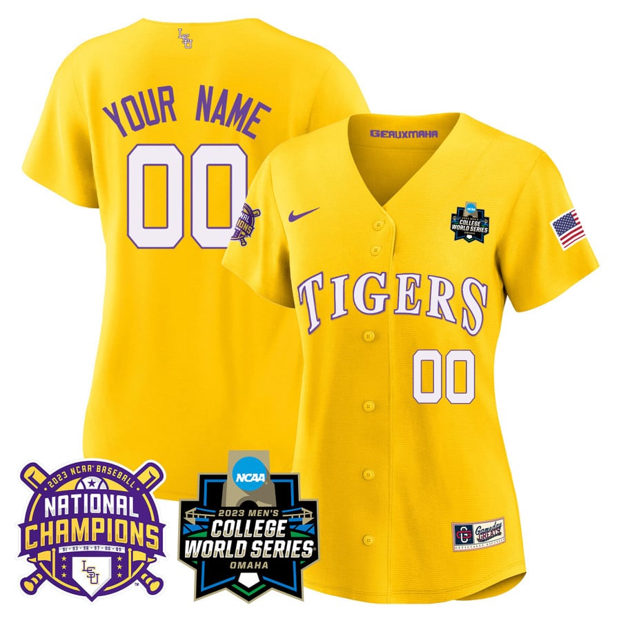 LSU Tigers 2023 National Champions Gold Cool Custom Jersey V3 - All  Stitched - Vgear