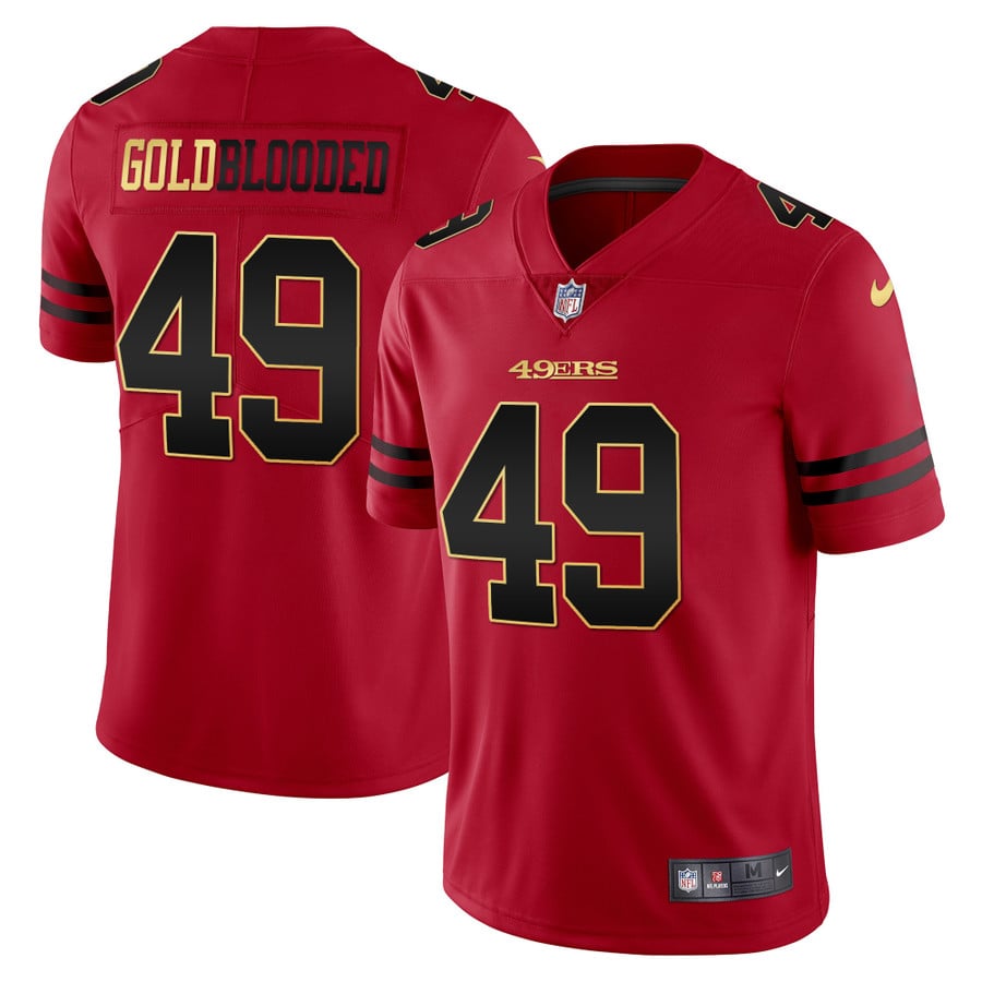 gold san francisco 49ers jersey