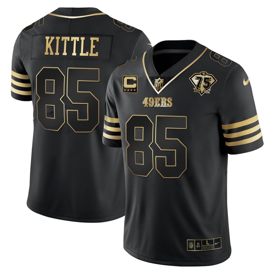 Men's 49ers 75th Anniversary Patch Vapor Gold Jersey - All