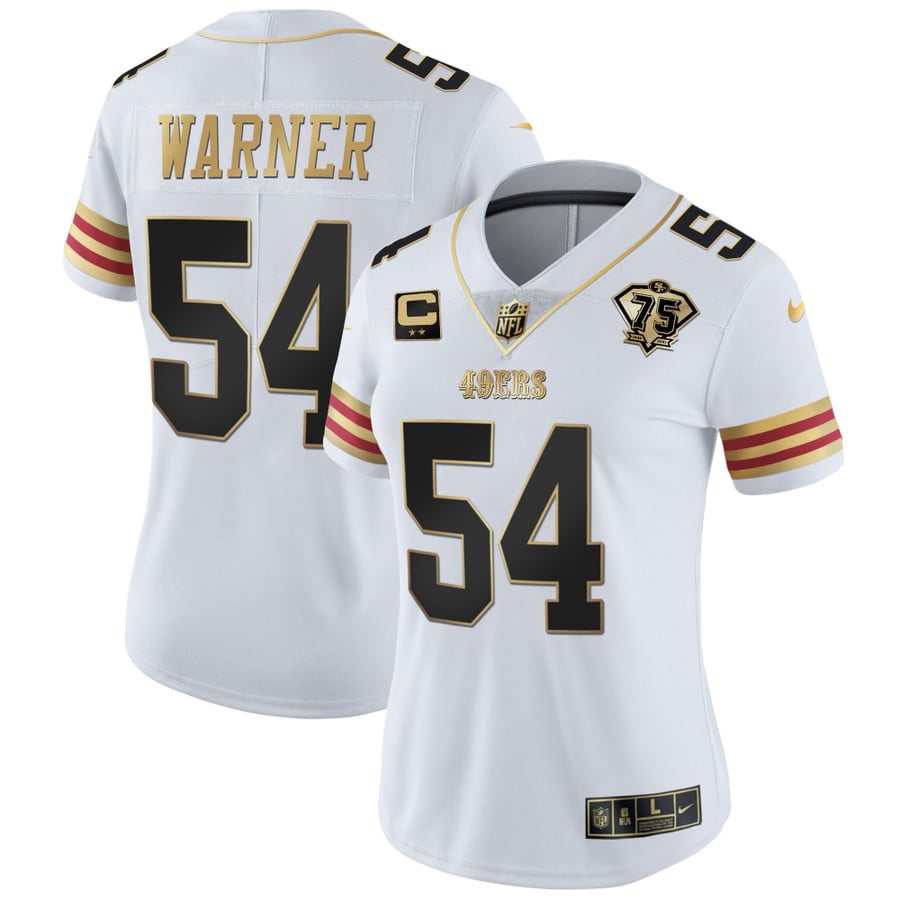 Women's 49ers 75th Anniversary Patch Vapor Gold Jersey - All Stitched -  Vgear