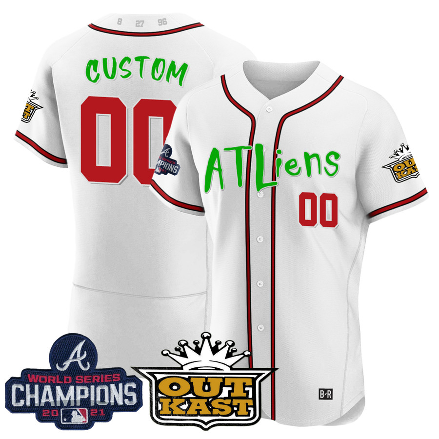 Men's Atlanta Braves The A Gold Flag Cool Base Jersey - All Stitched - Vgear