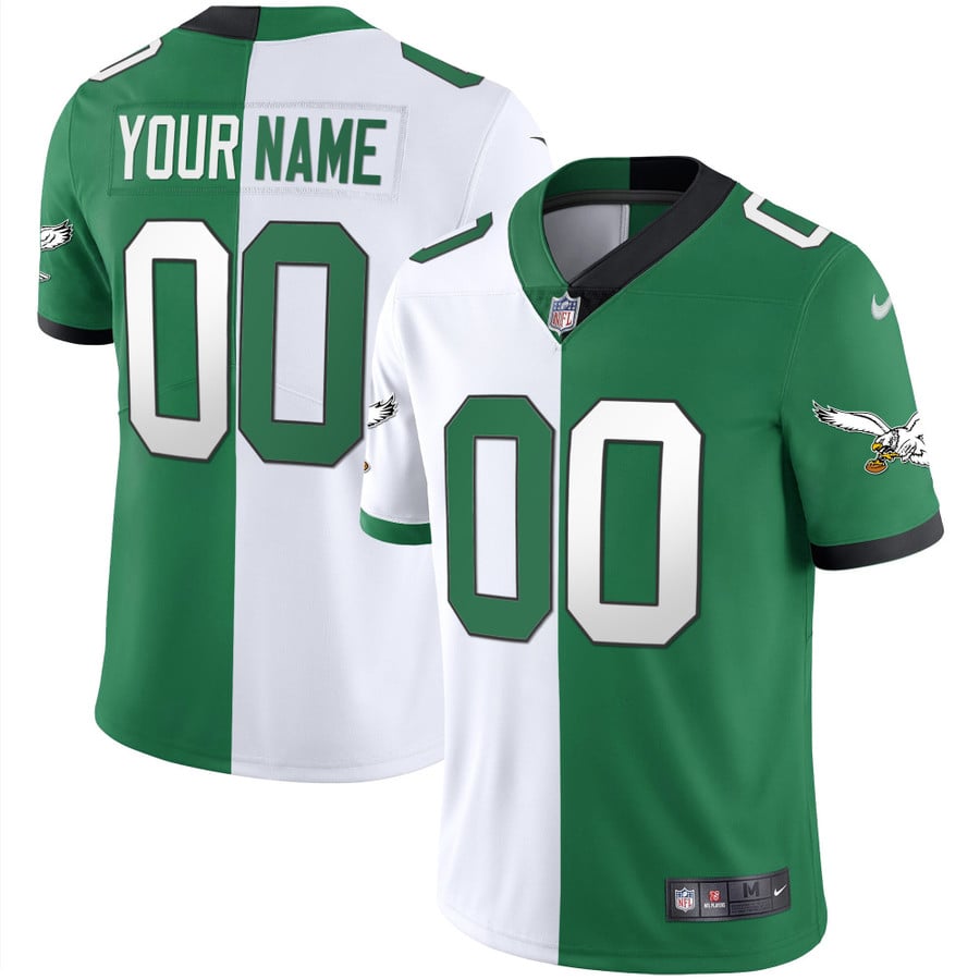 Eagles Gold & Kelly Vapor Custom Jersey - All Stitched - Vgear