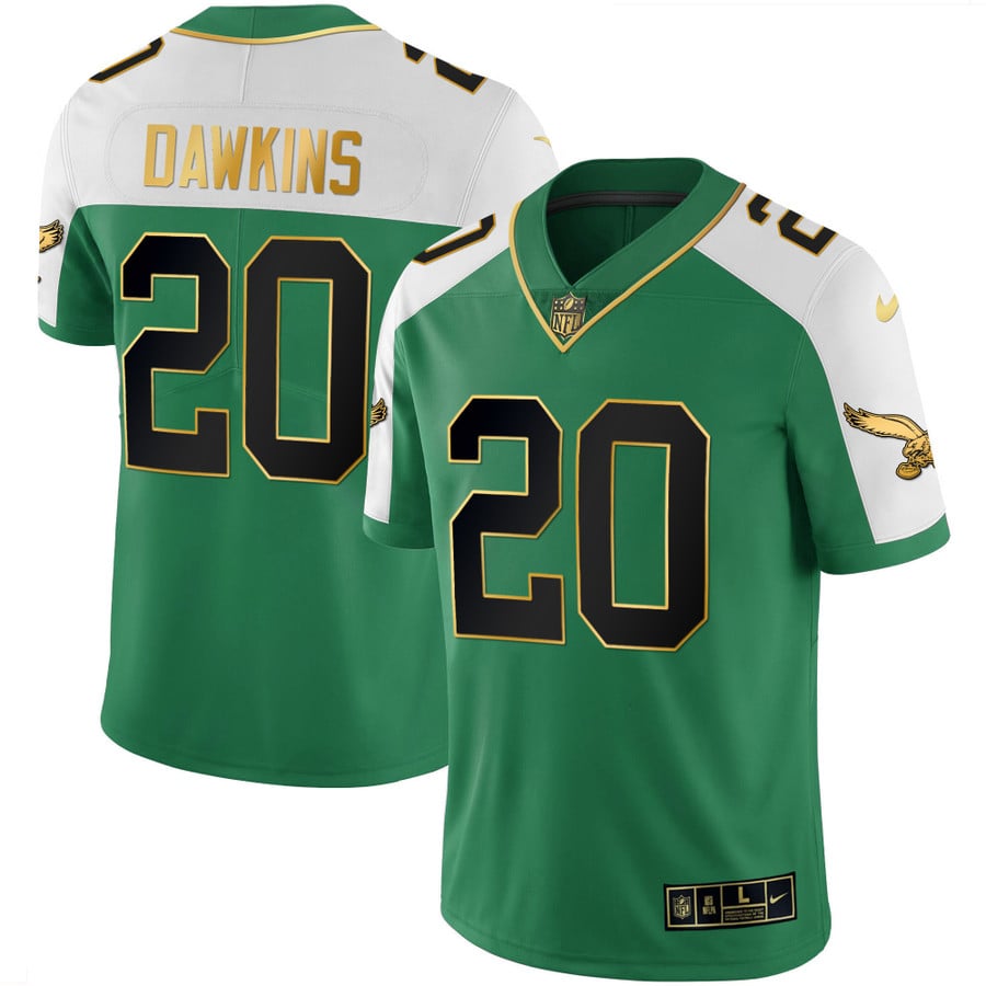 Men's Eagles Kelly Green Alternate Gold Jersey - All Stitched - Vgear