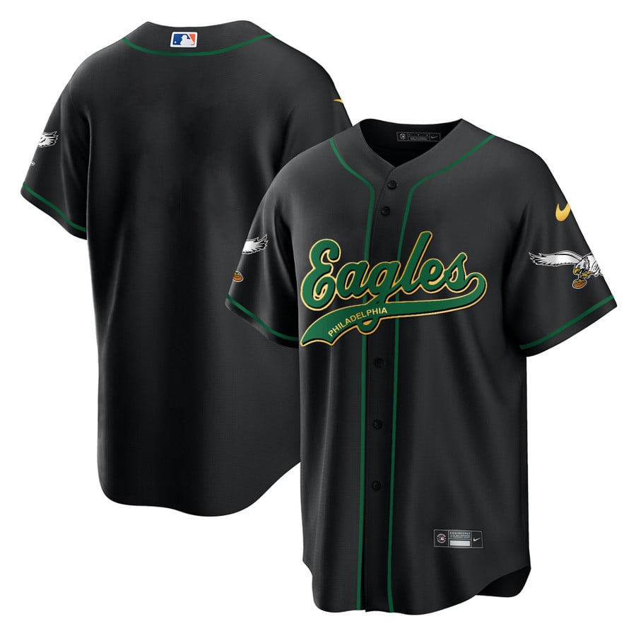 Men's Eagles Kelly Green Baseball Jersey - All Stitched - Vgear