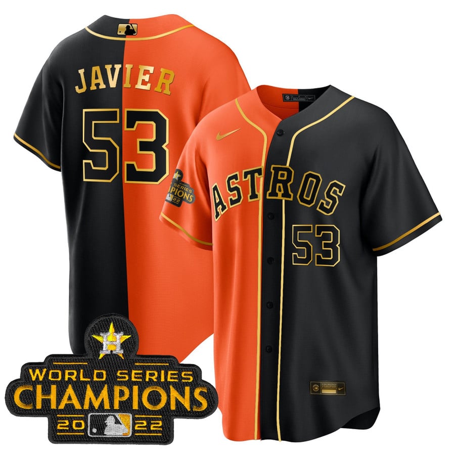 Men's Astros 2023 Champions Gold Split Jersey – All Stitched - Vgear