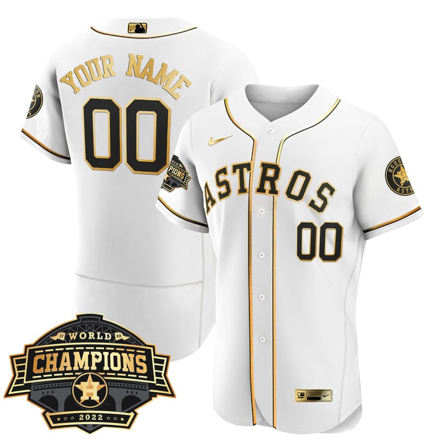 Houston Astros Custom Name Number Flexbase Baseball Jersey White