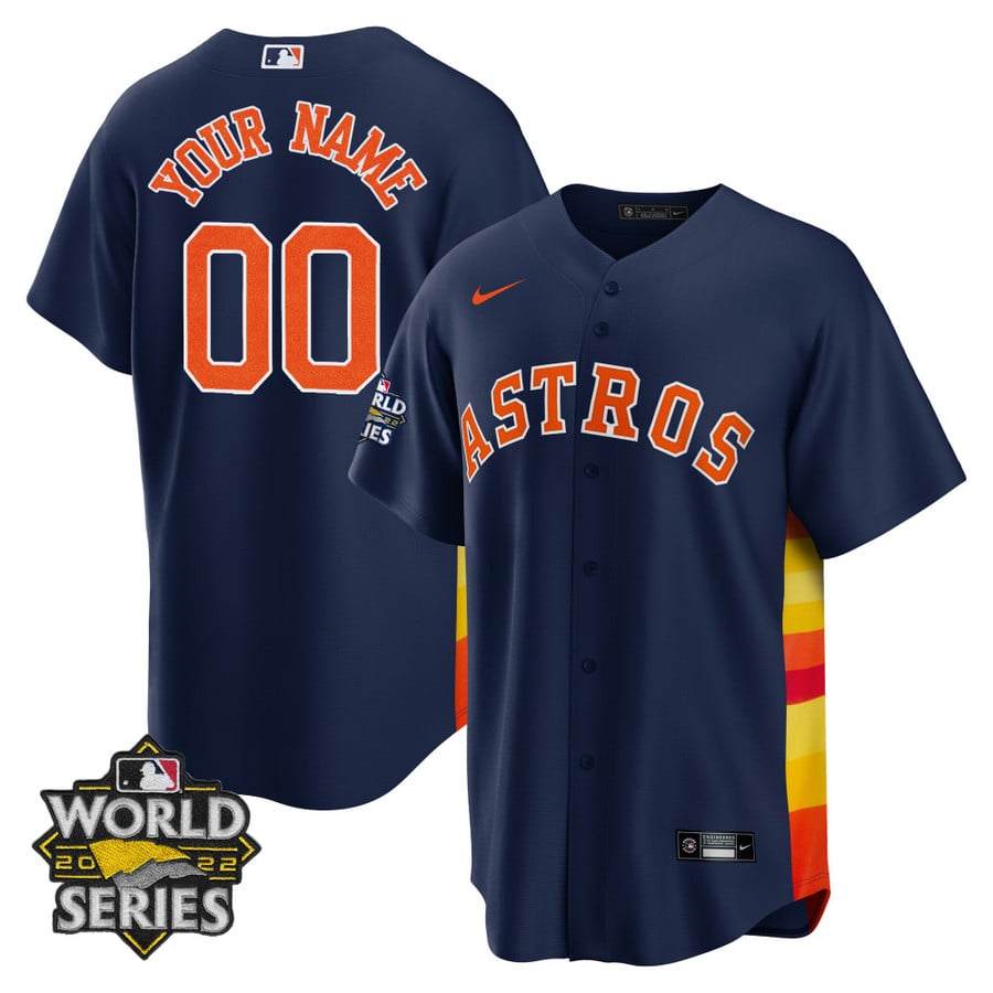 Houston Astros 2022 World Series Custom Name And Number Jersey - All S