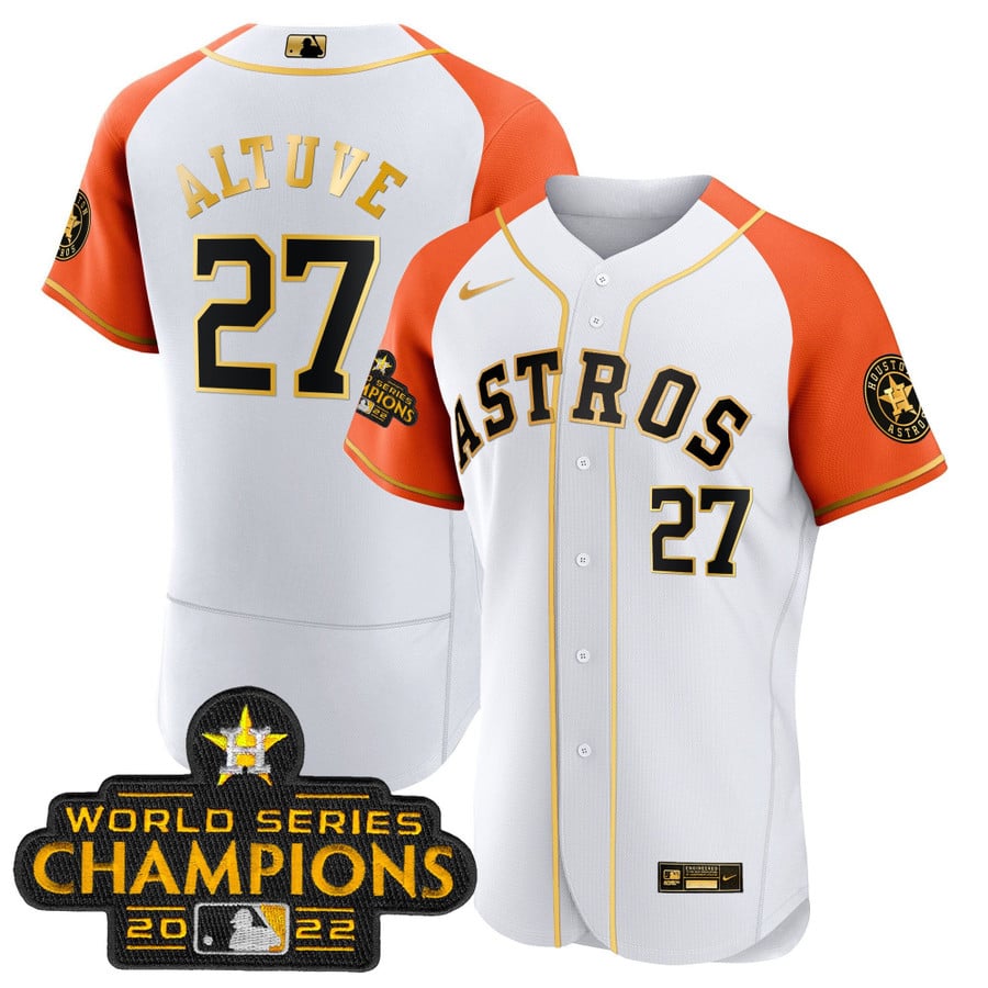Men's Jose Altuve Houston Astros Authentic Gold White 2023 Collection Jersey