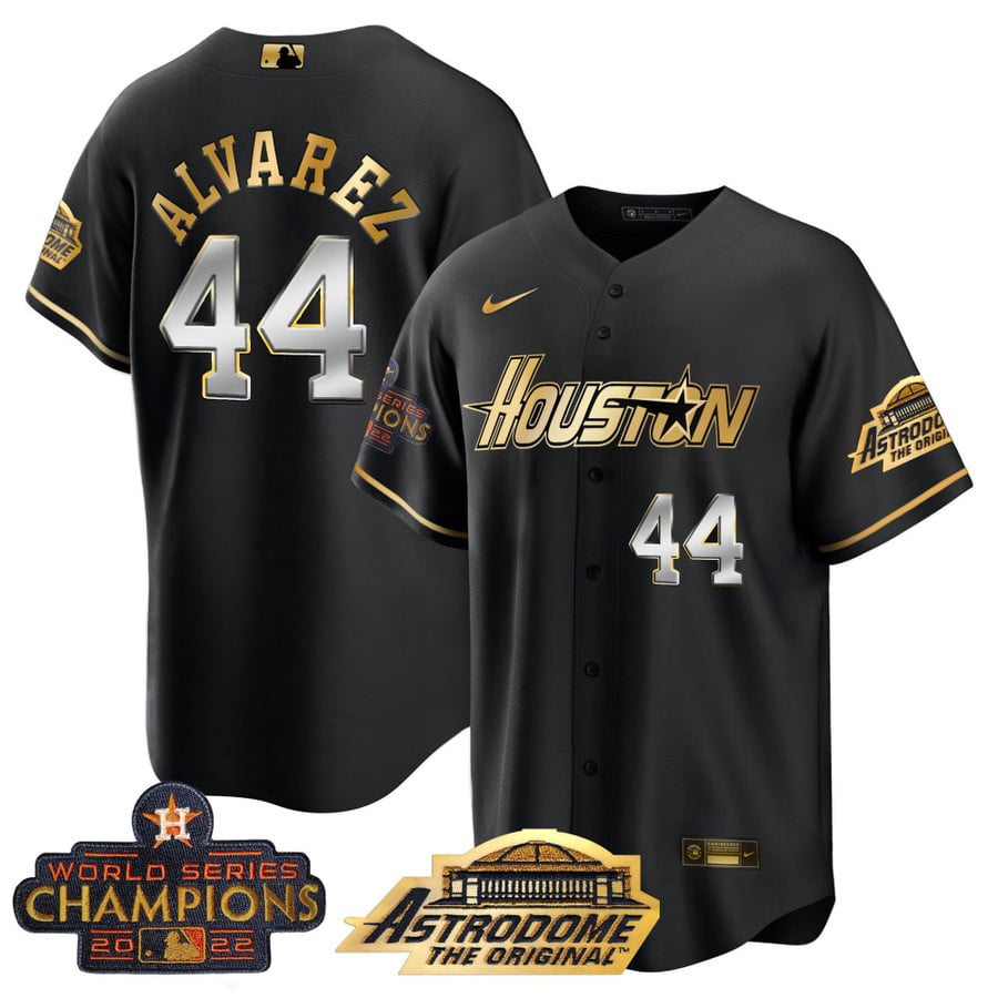 Houston Astros Black Gold & White Gold Team Jersey - All Stitched - Vgear
