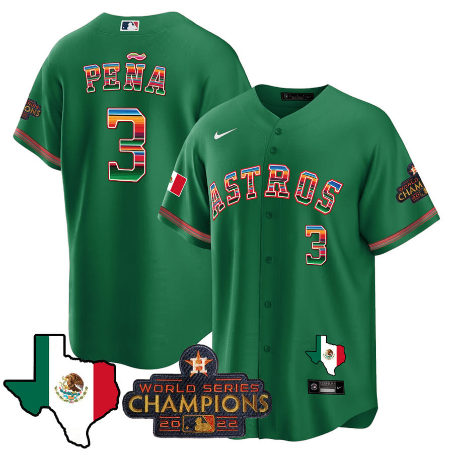 Men's Astros Mexico Texas Map Cool Base Jersey - All Stitched - Vgear