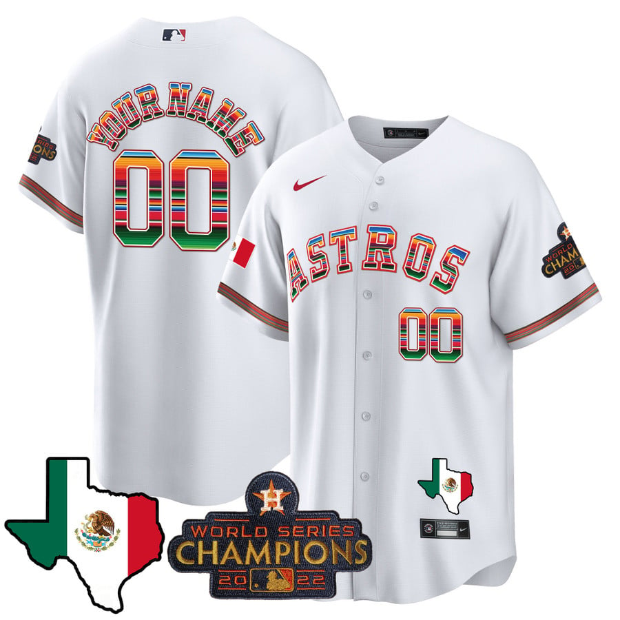 Astros Mexico Texas Map Cool Base Custom Jersey - All Stitched