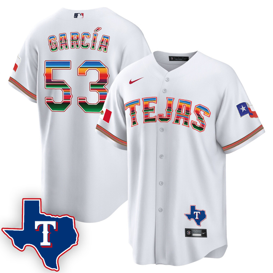 Men's Majestic White Texas Rangers Official Cool Base Jersey