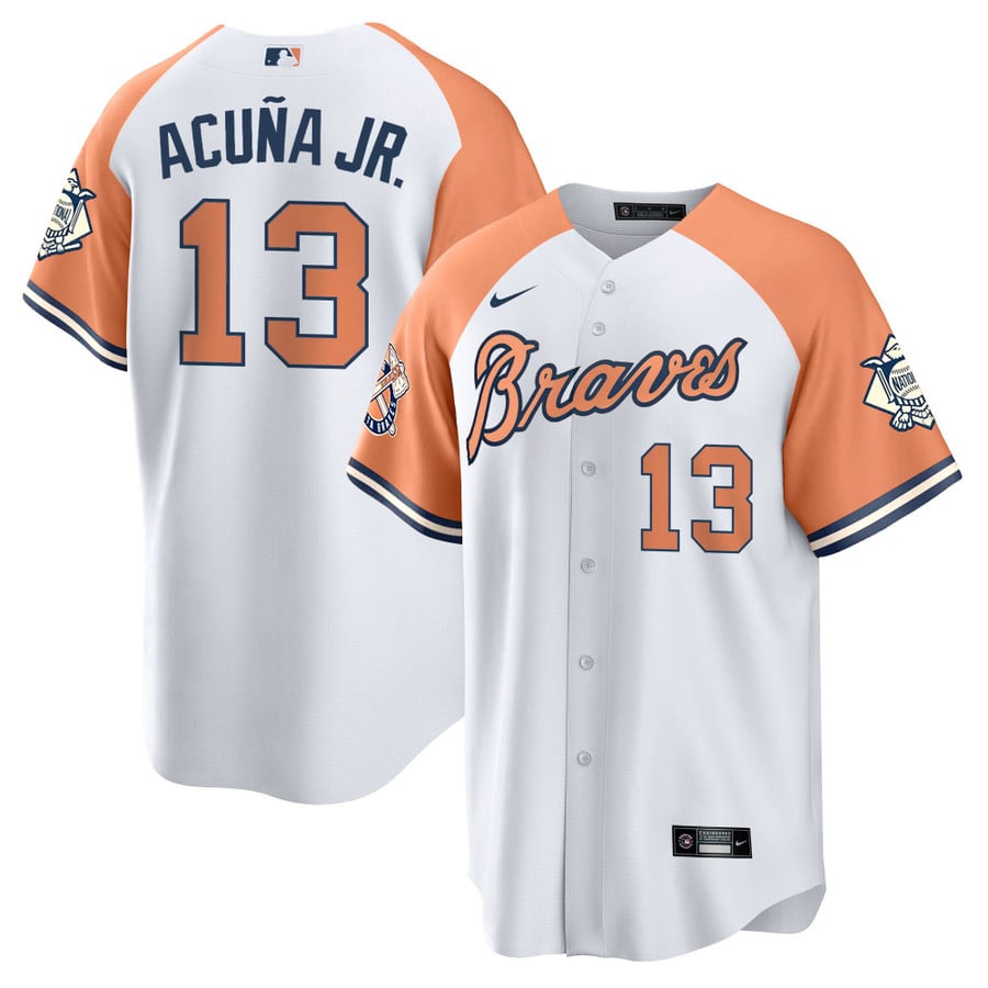 Men's Atlanta Braves Peaches n' Cream Jersey - All Stitched - Vgear