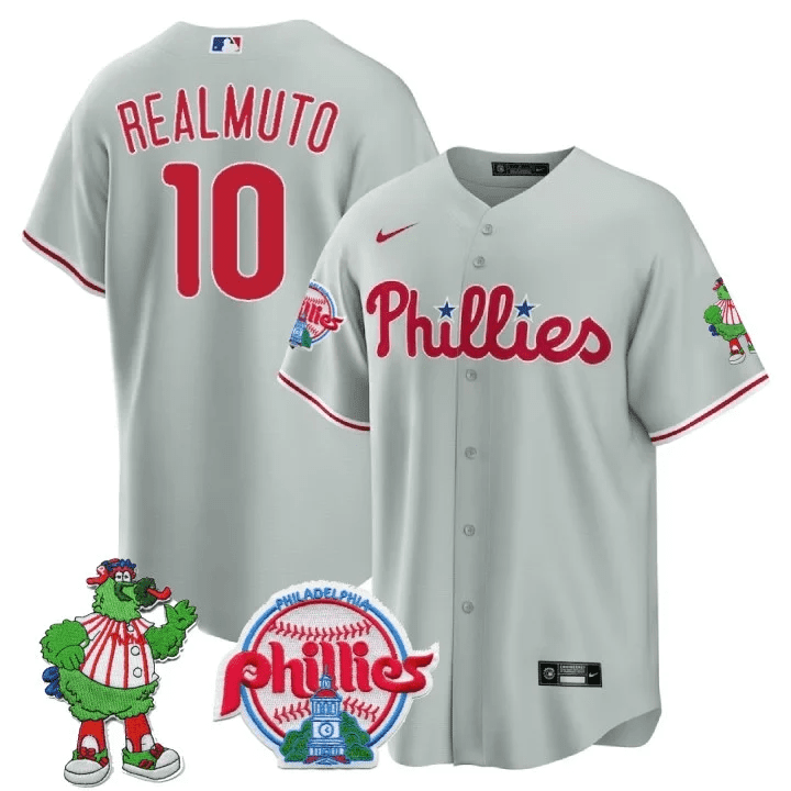 Men's Philadelphia Phillies Phillie Phanatic Patch Cool Base Jersey - All  Stitched - Vgear