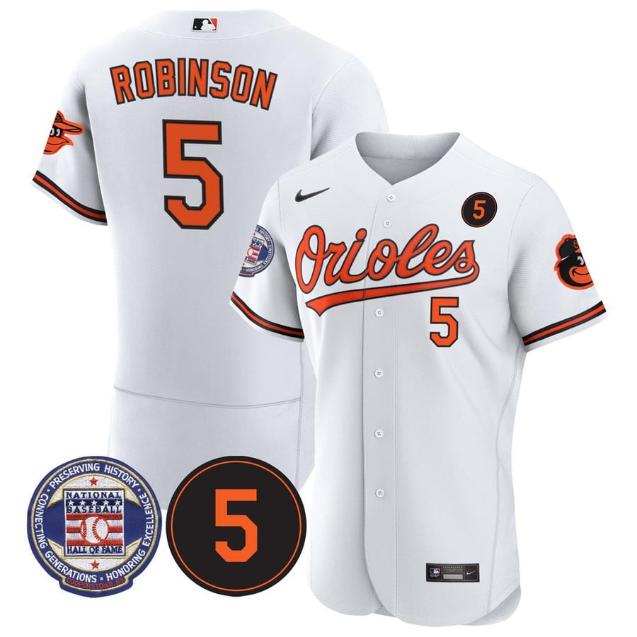 5 Brooks Robinson Baltimore Orioles Jersey - Hall Of Fame Patch - Vgear