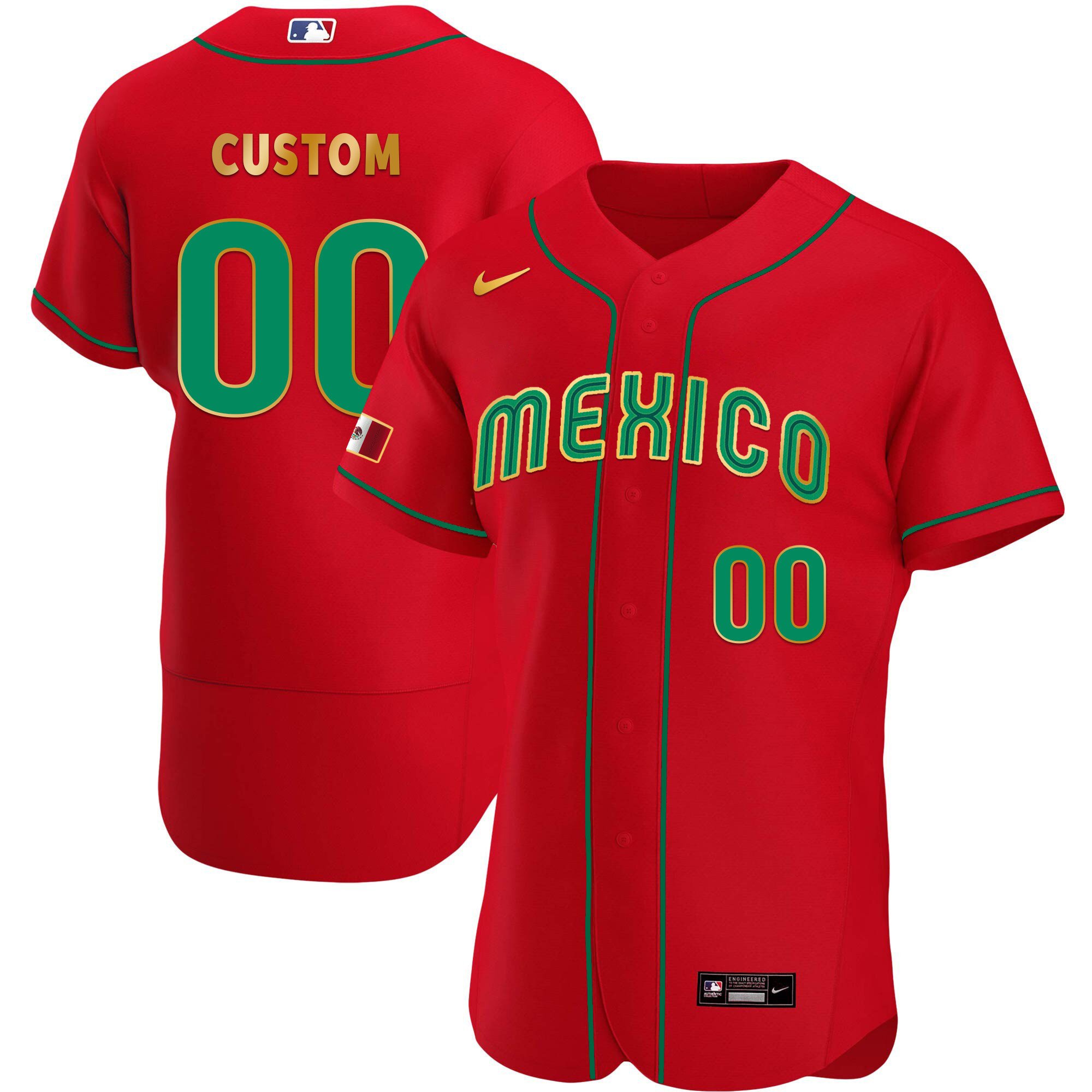 Mexico 2023 Gold Baseball Custom Jersey - All Stitched