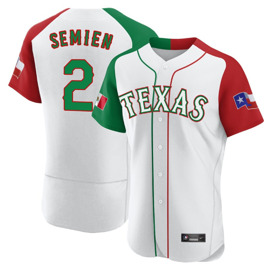 Men's Texas Rangers Mexican White Alternate Collection Jersey - All Stitched