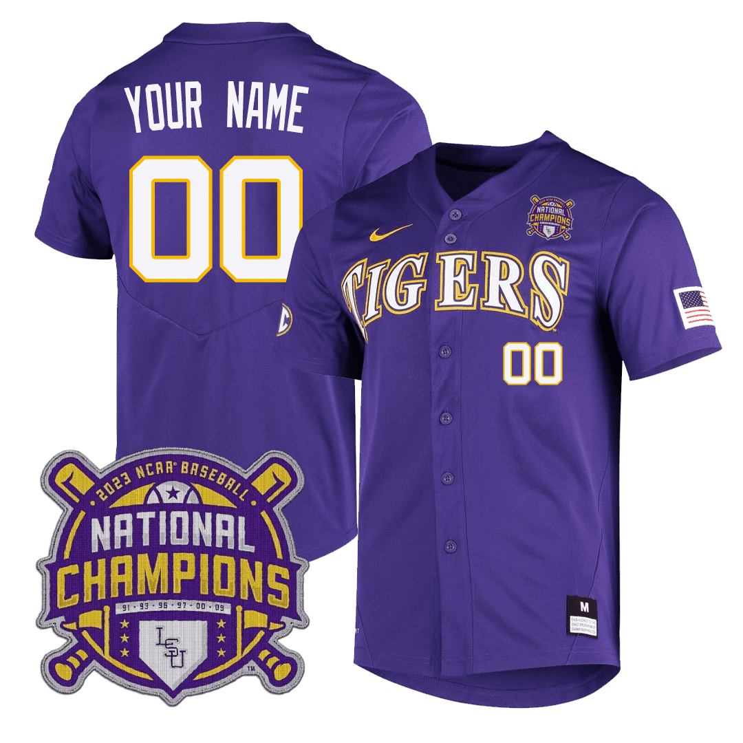 Women's LSU Tigers 2023 National Champions Gold Jersey V2 - All Stitched -  Vgear