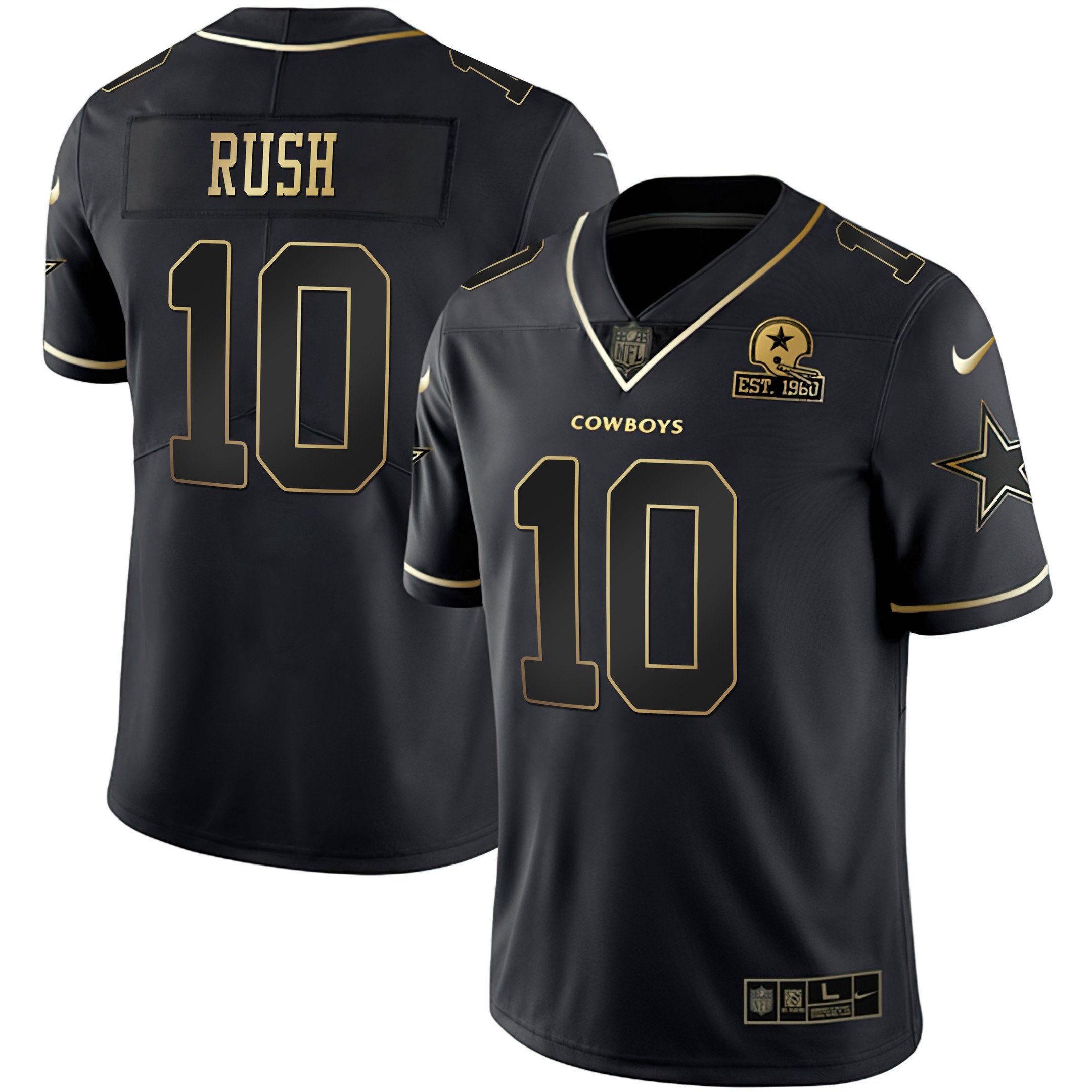 Men's #10 Cooper Rush Cowboys Collection - All Stitched
