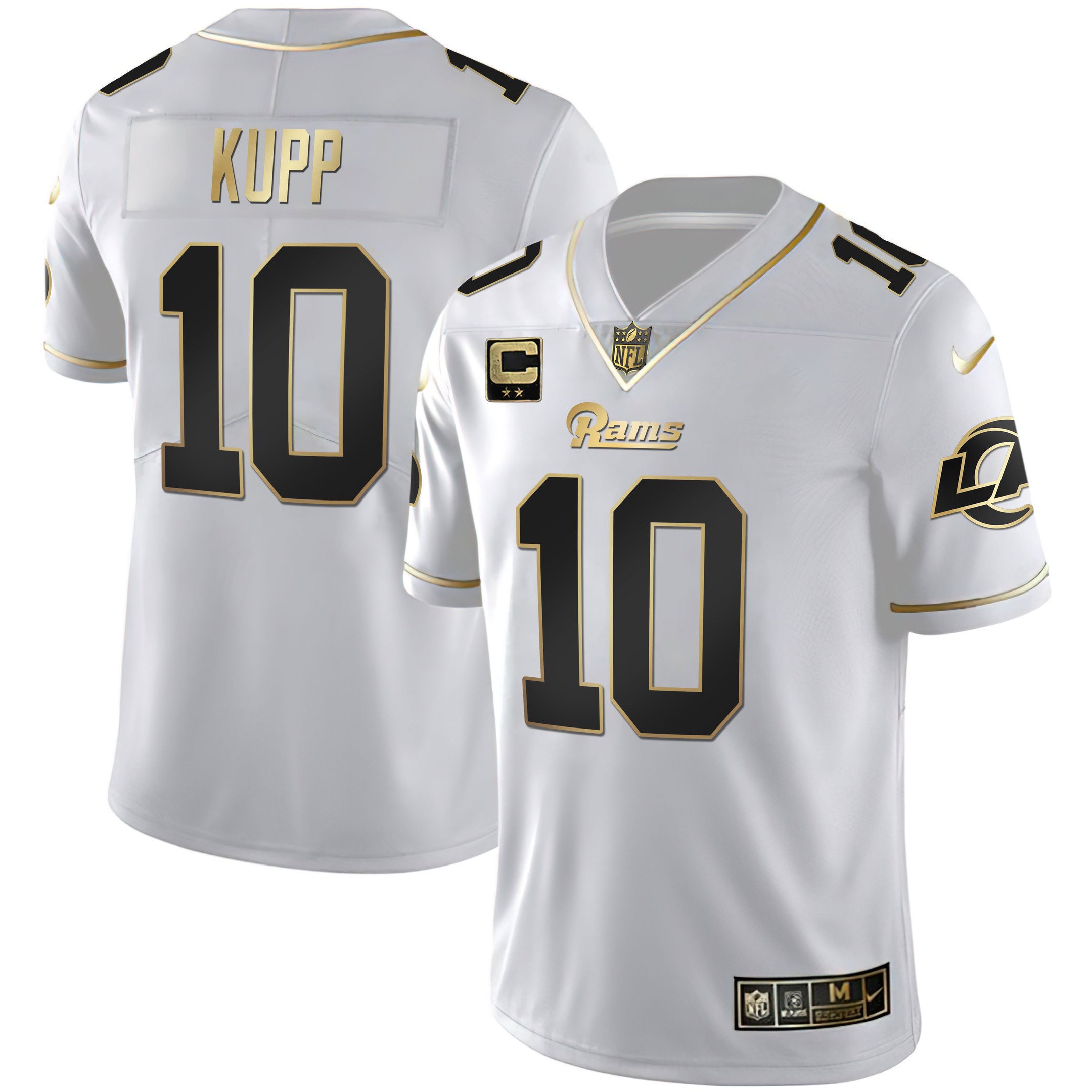 Men's Los Angeles Rams White Gold & Black Gold Jersey - All Stitched - Vgear