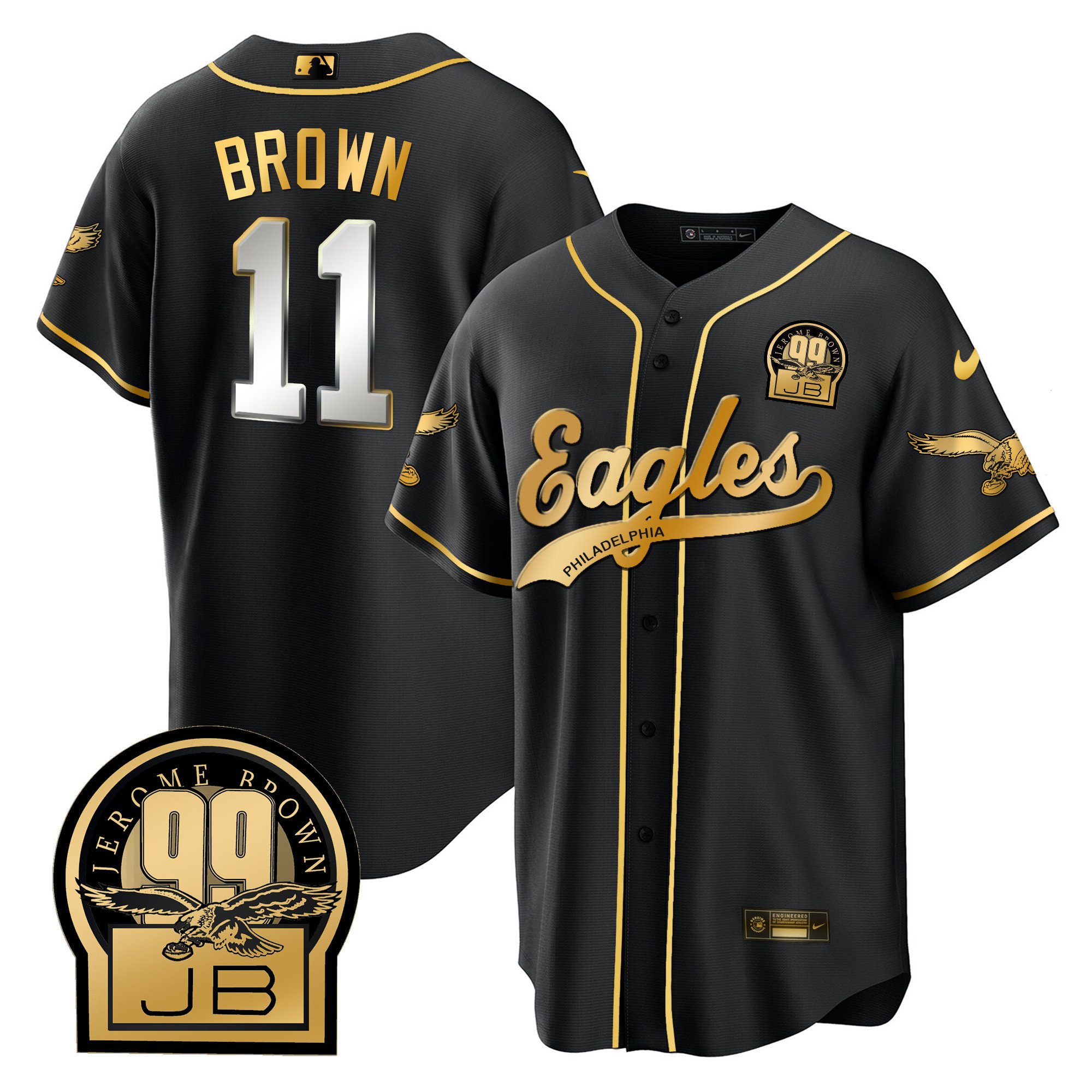 aj brown black eagles jersey