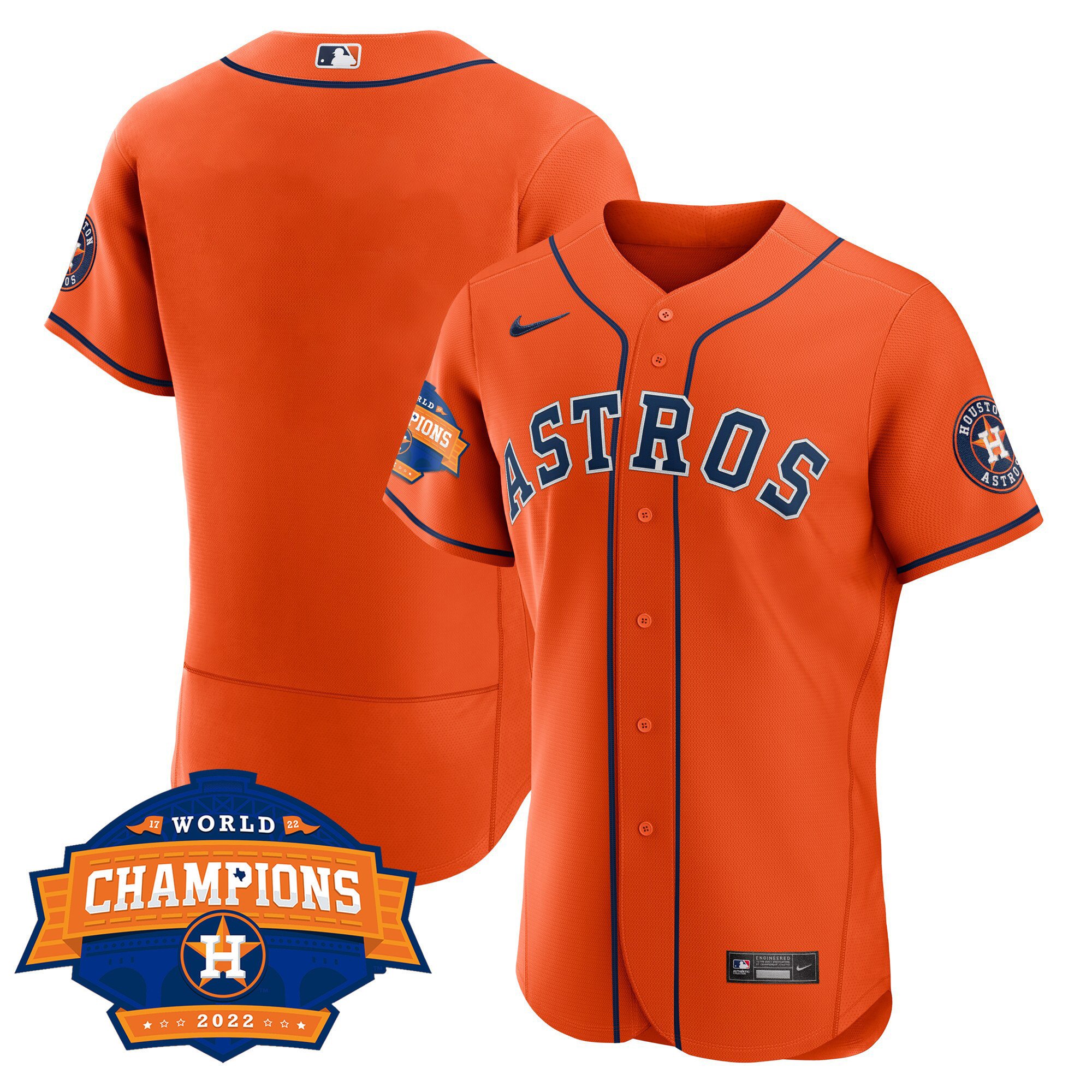 Men's Astros Space City Gold 2022 World Series Jersey - All Stitched - Vgear