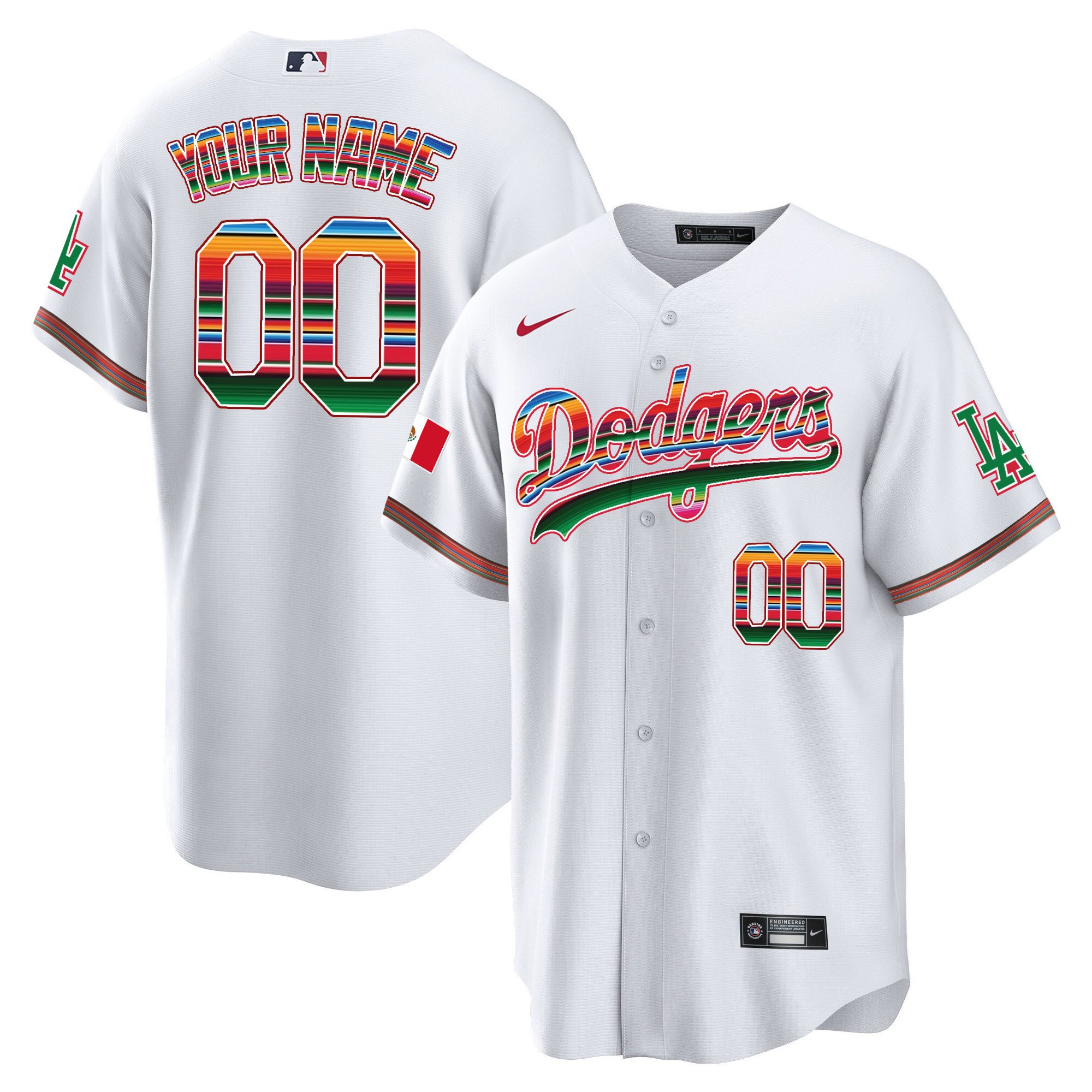 Men's Dodgers Mexico Alternate Cool Base Jersey - All Stitched - Vgear