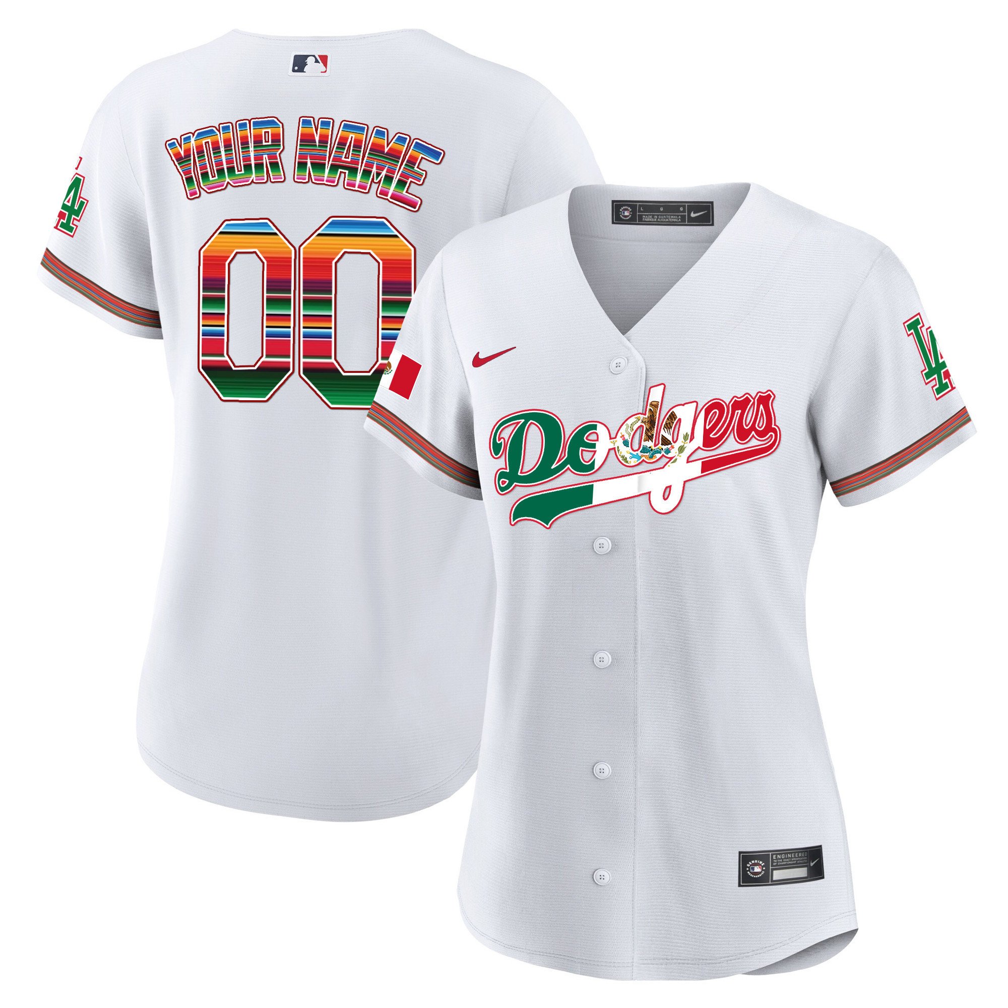 Dodgers Mexico Alternate Cool Base Custom Jersey - All Stitched
