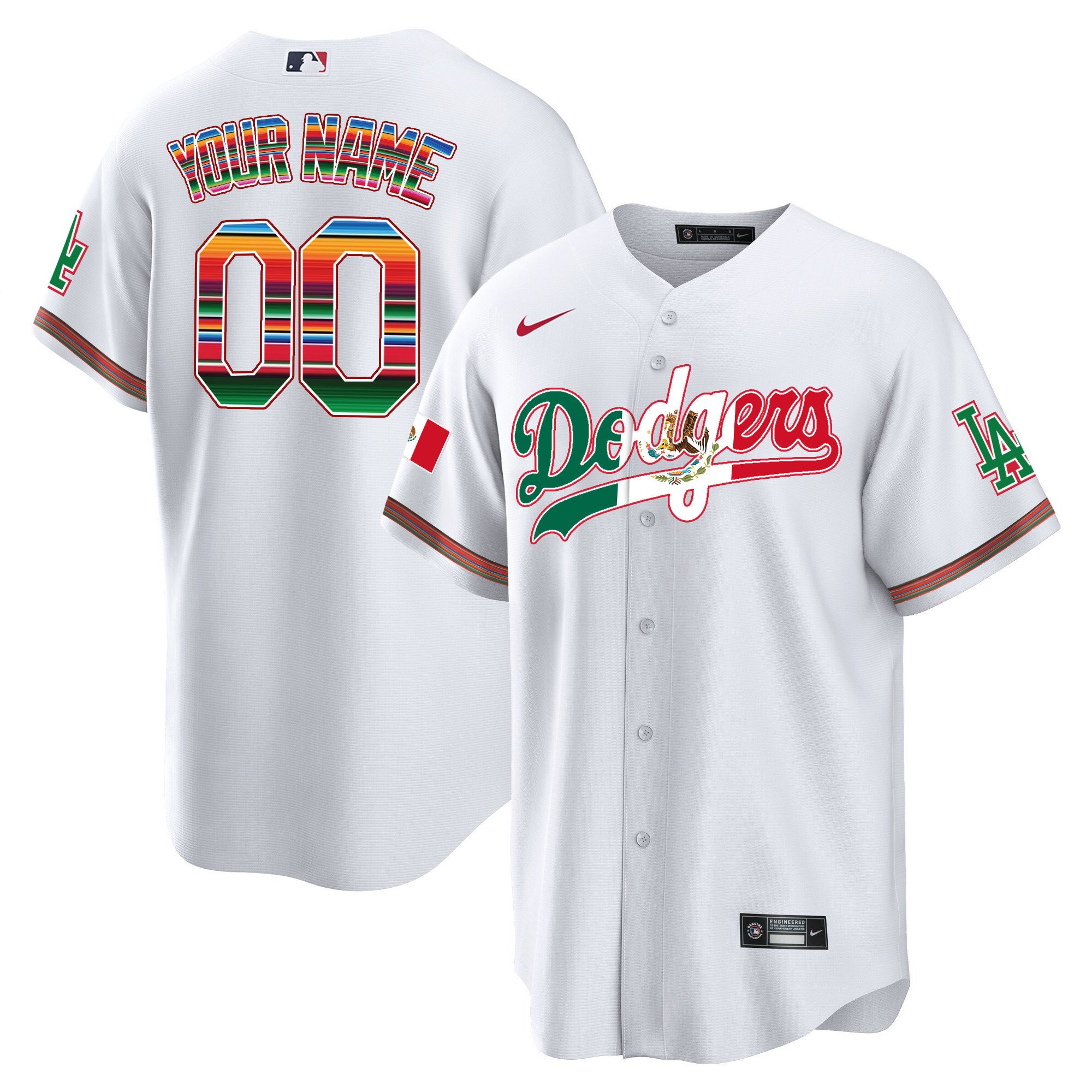 Dodgers Mexico Cool Base Limited Custom Jersey V4 - All Stitched - Vgear