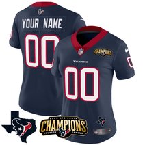 Houston Texans 2023 AFC South Champions Patch Vapor Custom Jersey - All Stitched