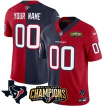 Houston Texans 2023 AFC South Champions Patch Vapor Custom Jersey - All Stitched