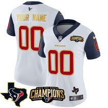 Houston Texans 2023 AFC South Champions Patch Gold Trim Vapor Custom Jersey - All Stitched