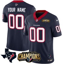 Houston Texans 2023 AFC South Champions Patch Vapor Custom Jersey - All Stitched