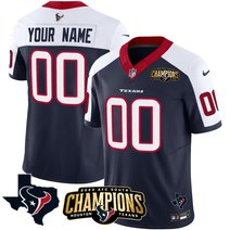 Houston Texans 2023 AFC South Champions Patch Vapor Custom Jersey - All Stitched