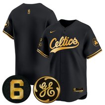 Men's Boston Celtics Bill Russell & John Havlicek Patch Baseball Jersey - All Stitched