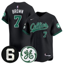 Men's Boston Celtics Bill Russell & John Havlicek Patch Baseball Jersey - All Stitched