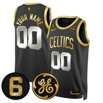 Boston Celtics Bill Russell & John Havlicek Patch Custom Jersey - All Stitched