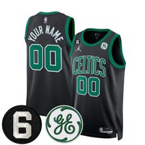 Boston Celtics Bill Russell & John Havlicek Patch Custom Jersey - All Stitched