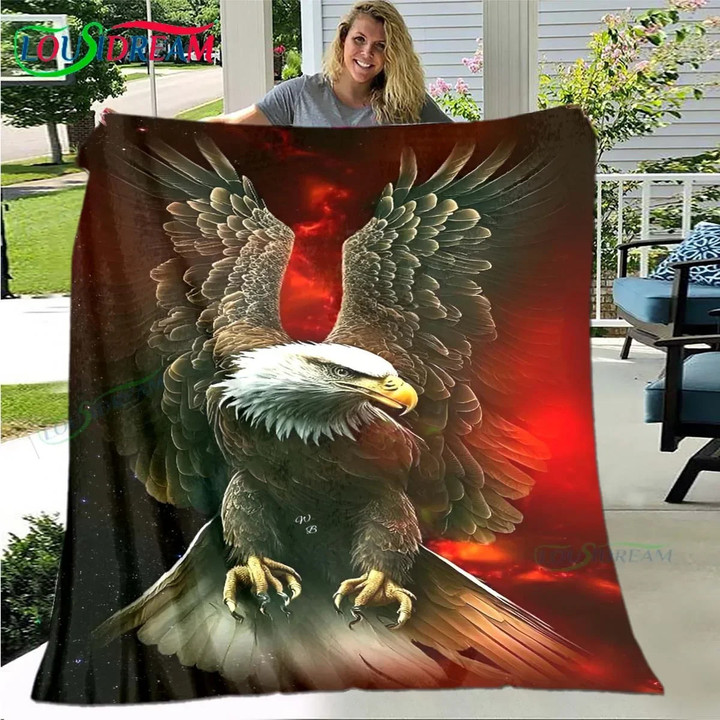 Eagle Printing Blanket,Flannel Throw Blanket for Home Bedroom Bed