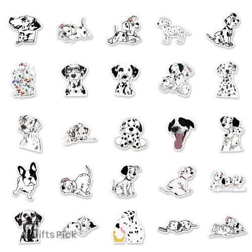 10/30/50PCS Cute Disney 101 Dalmatians Cartoon Stickers Decal Laptop Phone The Hundred and One Dalmatians Sticker for Kids Toy