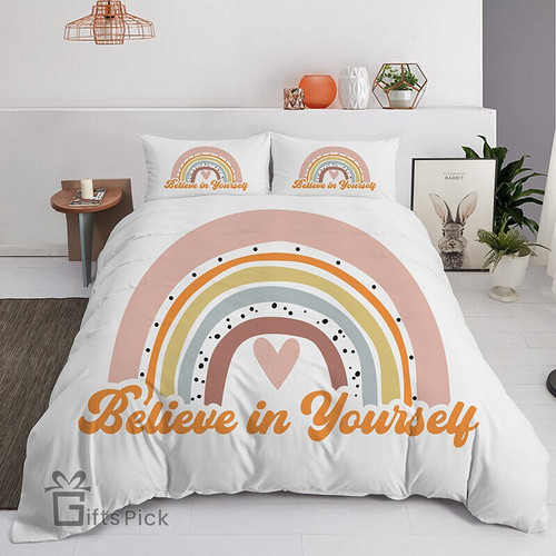 Trendy Colors Rainbow Bedding Set Baby Kid Bedroom Decor Duvet Cover with Pillowcases Full King Queen Size Polyester Quilt Cover
