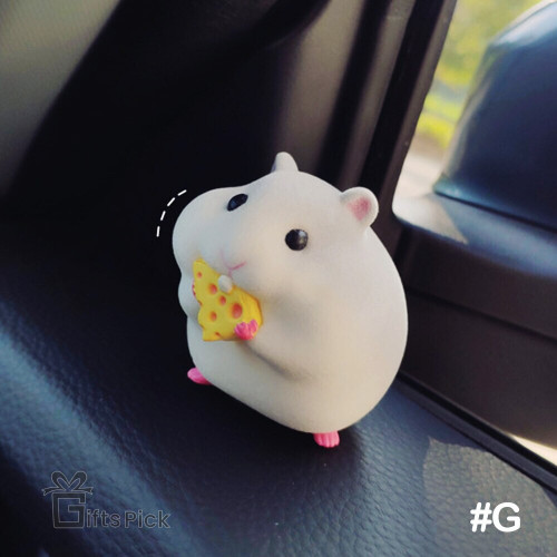 Cute Anime Stealing Hamster Car Interior Decoration Gourmet Hamster Figures Auto Dashboard Decoration For Car Accessories Woman