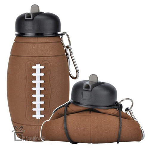 Rugby Folding Water Cup Outdoor Heat Resistant Foldable Mug with Lid Collapsible Travel Drinking Cups Camping Mug Waterbottle