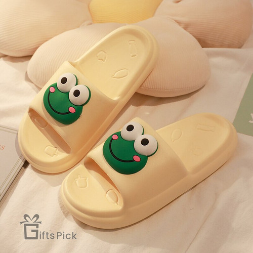 Platform Lovely Frog Shape Design Slippers Women Summer Slides Non-Slip Sandals Bathroom Couple 2023 New Fashion Men Shoes
