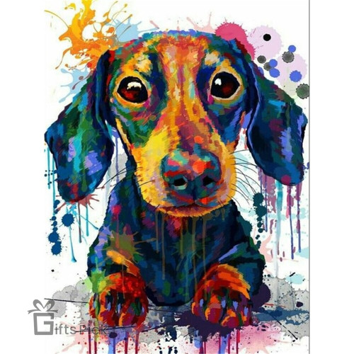 Animal Dachshund Printed Canvas