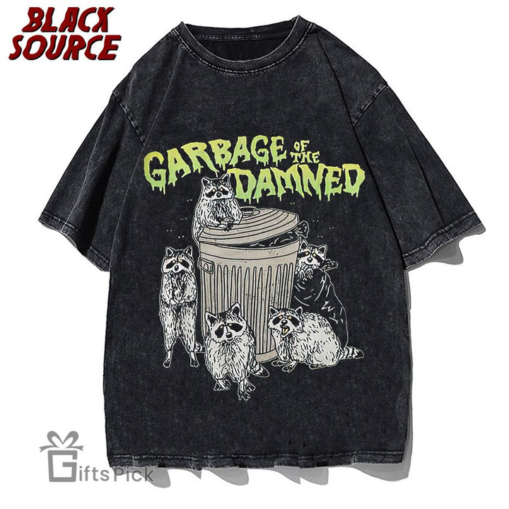 T-Shirt High Street Raccoon Cartoon Tidal Current Mens Vintage Shirts Graphic Creative T Shirt