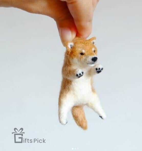 Non-Finished Funny Lovely Raccoon Cat Dog Panda Carry Pick Up Animal Wool Needle Felting Pocket Animal Doll Toy DIY Kit For Kids